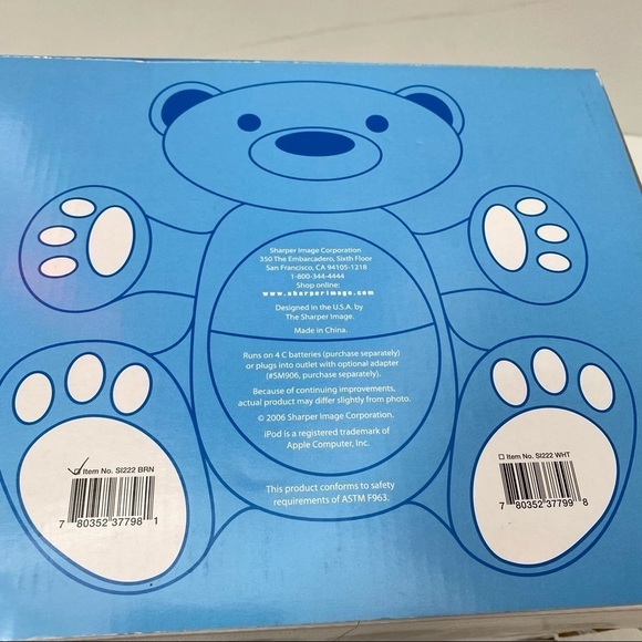 Sharper Image iPulse Brown Bear Speaker System with Light Show - Picture 6 of 8